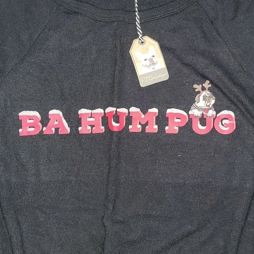 PJ Salvage Ba Humpug Top Pug Doggie Lover Sweatshirt buttery soft